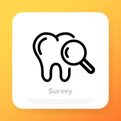 Dental examination icon. Dental clinic. Tooth care concept. Treat a tooth. Vector line icon for Business and Advertising