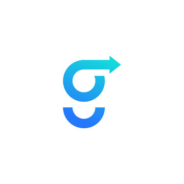 typography of GO with arrow sign on letter G ready to use. letter g with arrow logo design