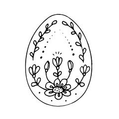 Easter egg. Vector clipart. Hand drawn