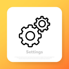 Setting icon. Gear icon. Vector line icon for Business and Advertising
