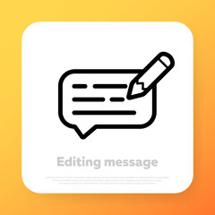 Edit icon. Edit text. Vector line icon for Business and Advertising