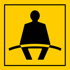 mssn96 MachineSafetySignNew mssn - Maschine / Warnzeichen: Maschinenkennzeichnung einzeln - sitzen / angurten . Sicherheitsgurt anlegen um ein Herausfallen aus dem Fahrzeug zu verhindern . g11037 © fotohansel