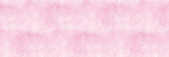 Panoramic pink background. Watercolor or gouache on paper texture. Irregular stains pattern.