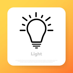 Lamp icon. Lightbulb. Innovation cocnept. Crative thinking. Vector line icon for Business and Advertising