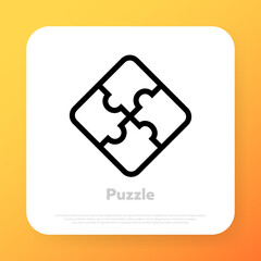 Puzzle icon. Jigsaw. Teamwork concept. Vector line icon for Business and Advertising