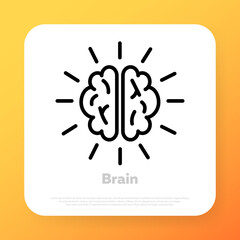 Brain icon. Knowledge concept. Brainstorm. Vector line icon for Business and Advertising