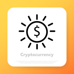 Dollar coin icon. Jackpot cpncept. Vector line icon for Business and Advertising