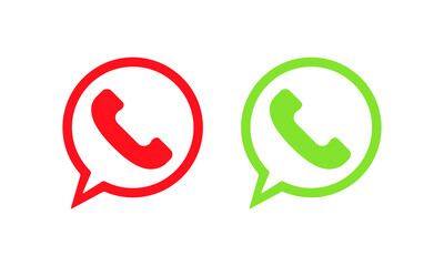 Answer and decline phone call icon. Answer and decline button. Vector line icon for Business and Advertising