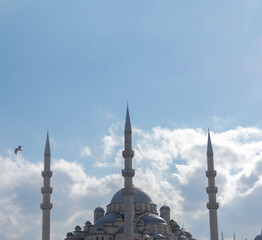 Huge mosque in Istanbul, Turkey. Sultan Ahmed mosque. Symbol of religion. 