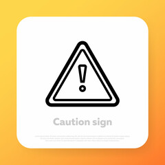 Hazard warning sign. Attention please sign. Danger concept. Vector line icon for Business and Advertising