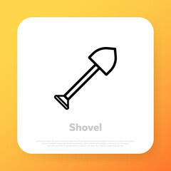 Shovel icon. Construction instrument icon. Vector line icon for Business and Advertising