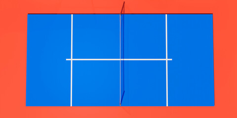 Padel court 3d rendering . Paddle Tennis court