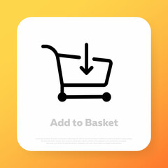 Add to basket icon. Online shopping concept. Shopping. Vector line icon for Business and Advertising