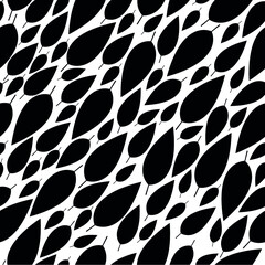 black leaves pattern with white background