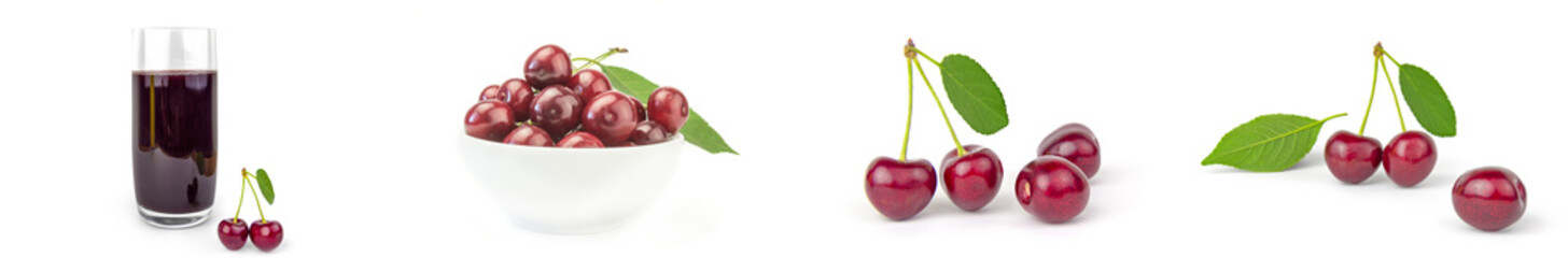 Set of Cherry on a isolated white background