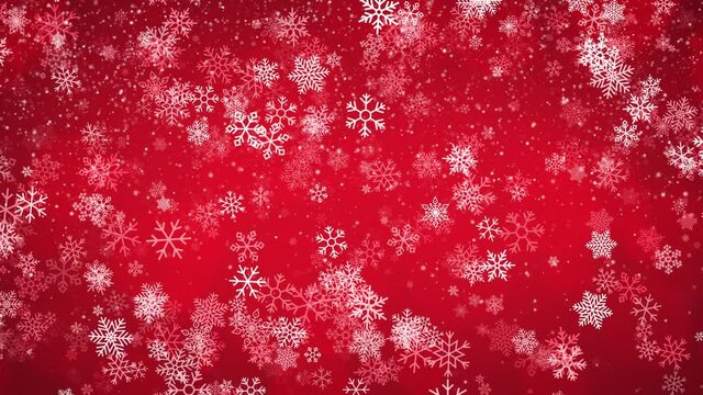 elegant red background winter snowflakes video