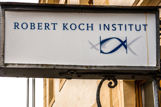 Germany - June 7: sign for the Robert Koch Institute, which is the leading biomedical research facility of the German federal government in Germany on June 7, 2021