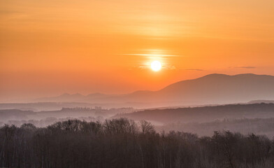 sunrise in the mountains