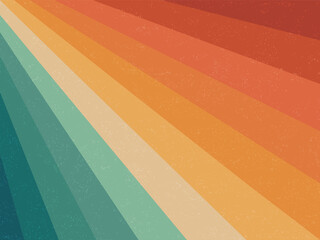 Retro seventies stripes sunrays vector background design