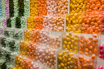 very colorful item boat bottle and balls