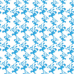 Watercolor set of seamless patterns with stylized acanthus leaves