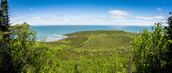 Panoramic view of coastline along the St. Lawrence River
