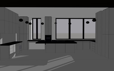 architectural sketch of a building