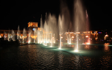 Architecture of Republic Square in Yerevan, Armenia