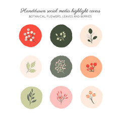 Highlights Stories Covers. Highlights icons. Social network highlight stories icons. Business icons. Social media. Vector illustration