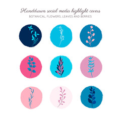 Highlights Stories Covers. Highlights icons. Social network highlight stories icons. Business icons. Social media. Vector illustration