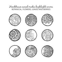 Highlights Stories Covers. Highlights icons. Social network highlight stories icons. Business icons. Social media. Vector illustration