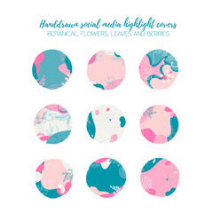 Highlights Stories Covers. Highlights icons. Social network highlight stories icons. Business icons. Social media. Vector illustration