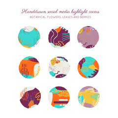 Highlights Stories Covers. Highlights icons. Social network highlight stories icons. Business icons. Social media. Vector illustration