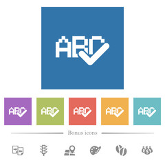 Obraz premium Spell check flat white icons in square backgrounds