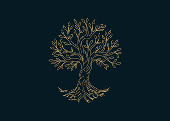 Fototapeta na wymiar Tree. Tree logo. Tree with leaves.