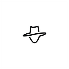 cowboy head logo vector line template