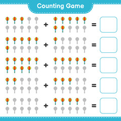 Count and match, count the number of Baby Rattle and match with the right numbers. Educational children game, printable worksheet, vector illustration