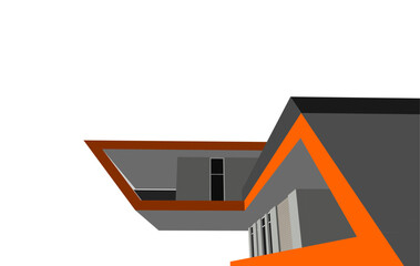 house on a black background