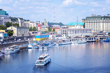 Port on the Dnieper river in the city of Kiev