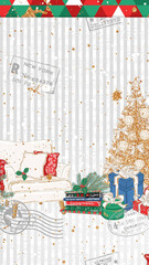 Obraz premium Christmass seamless pattern.Beautiful christmas doodles seamless pattern - hand drawn and detailed, great for christmas textiles, banners, wrappers, wallpapers - vector surface design