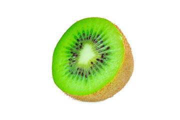 Kiwi fruit, half piece of kiwi fruit isolated on white background.