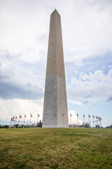 Obraz premium Washington DC, USA - August 22 2021: Washington Monument during summer. the pencil.