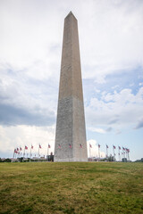 Washington DC, USA - August 22 2021: Washington Monument during summer. the pencil.
