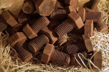 Tools figures made of chocolate is very popular thing to buy at Lviv, Ukraine.