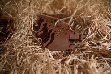 Tools figures made of chocolate is very popular thing to buy at Lviv, Ukraine.