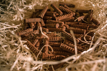 Tools figures made of chocolate is very popular thing to buy at Lviv, Ukraine.