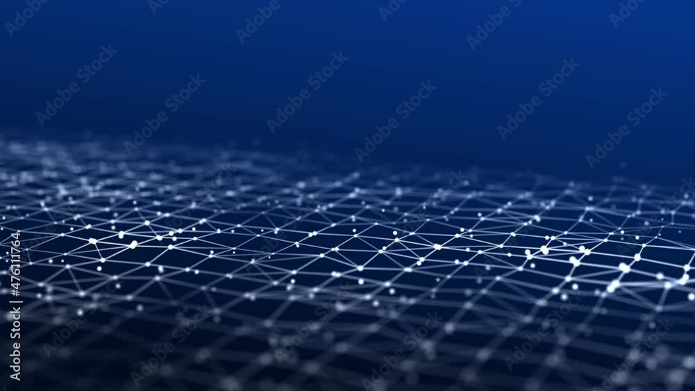 Poster data exchange. 3d mesh with connecting points and lines. abstract technology background. 3d renderin