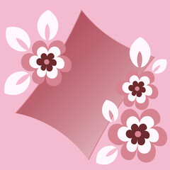 a stylized postcard or banner for an inscription with flowers - graphics. Gift, congratulations