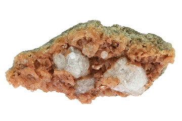 gmelinite with analcime from Five Islands, Canada isolated on white background