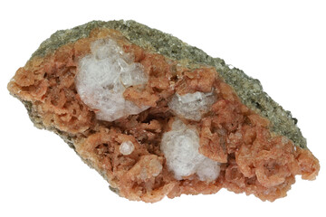 gmelinite with analcime from Five Islands, Canada isolated on white background